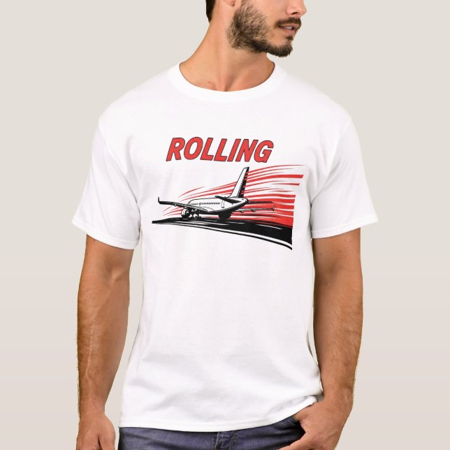 Rolling Airplane Aviation T-Shirt (Front)
