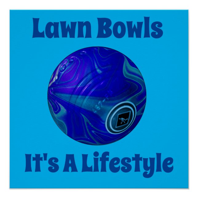 Rolling Blue: The Classic Lawn Bowl Poster (Front)