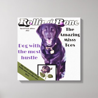 Rolling Bone dog magazine totally customise Canvas Print