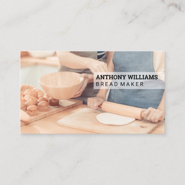 Rolling Bread | Baking in Kitchen Business Card (Front)
