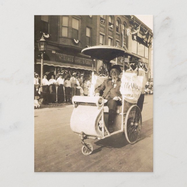 Rolling Chair, Atlantic City, New Jersey Vintage Postcard (Front)