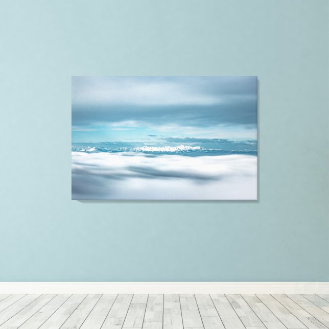 Rolling clouds majestic mountain Triglav Canvas Print (Insitu(Wood Floor))