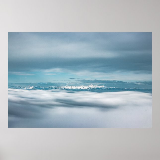 Rolling clouds majestic mountain Triglav Poster (Front)