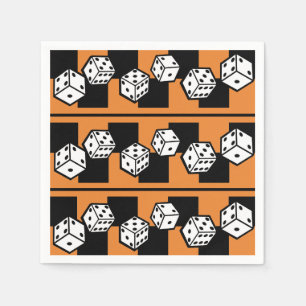 rolling dice for board game theme, bunco, vegas napkin