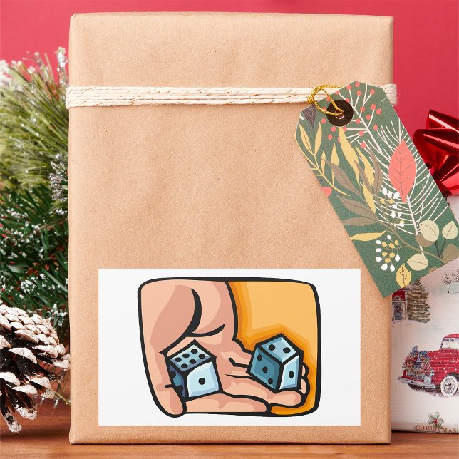 Rolling Dice Rectangular Sticker (Creator Uploaded)