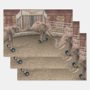 Rolling Elephants Wrapping Paper Sheet