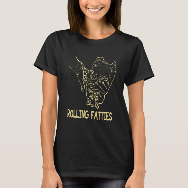 Rolling Fatties Cat  Cat Cat T-Shirt (Front)