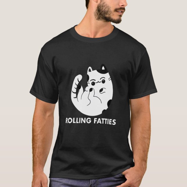 Rolling Fatties Cat  Cat T-Shirt (Front)