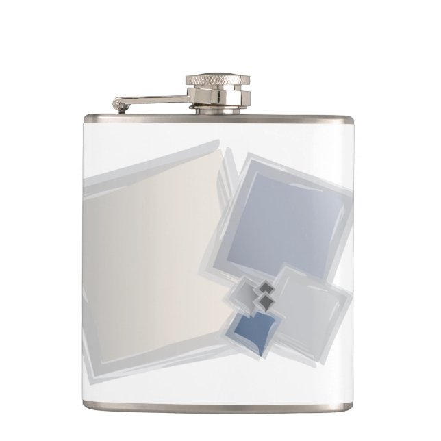 Rolling Fibonacci squares Hip Flask (Front)