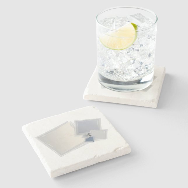 Rolling Fibonacci squares Stone Coaster (Side)