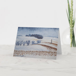 Rolling Fields in Winter Greeting Card