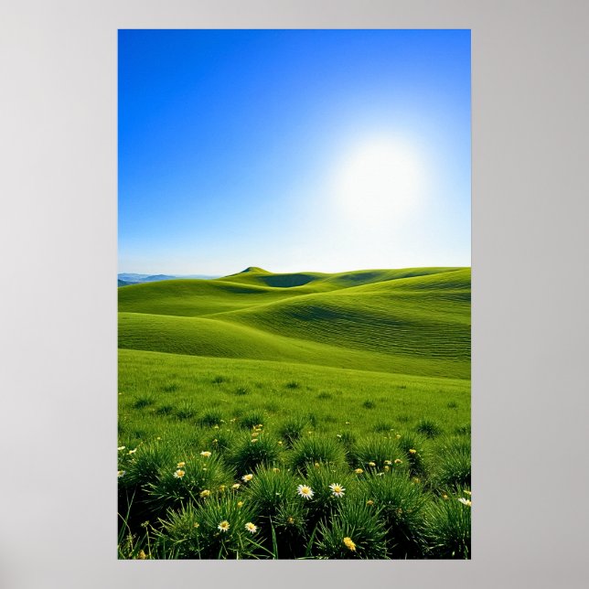 Rolling Green Hills in Spring Poster (Front)