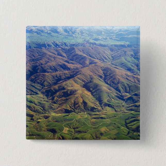 Rolling hills in Southland Region of New Zealand 15 Cm Square Badge (Front)
