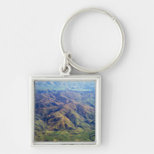 Rolling hills in Southland Region of New Zealand Key Ring