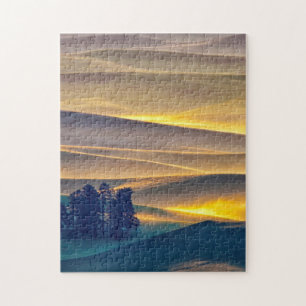 Rolling Hills of Wheat at Sunrise WA Jigsaw Puzzle