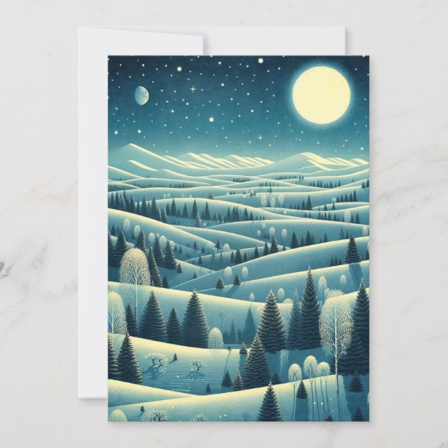 Rolling Hills of Winter Holiday Card (Front)