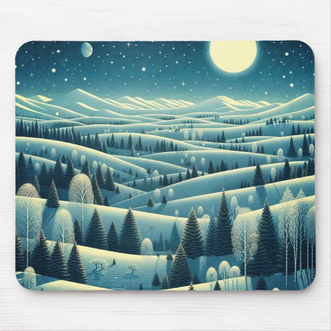 Rolling Hills of Winter Mouse Mat (Front)