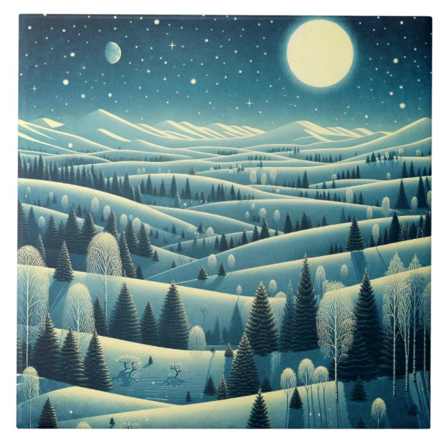 Rolling Hills of Winter Tile (Front)