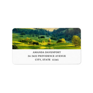 Rolling Hills Scenic Nature Photo Address Label