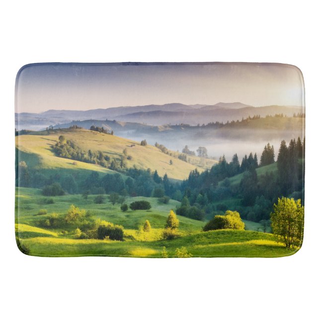 Rolling Hills Scenic Nature Photo Bath Mat (Front)