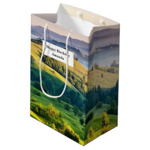 Rolling Hills Scenic Nature Photo Birthday Medium Gift Bag