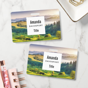 Rolling Hills Scenic Nature Photo Business ID Badge