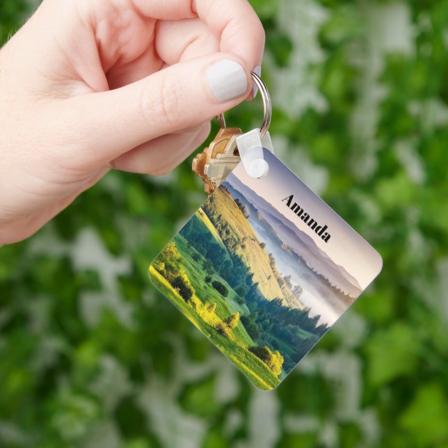 Rolling Hills Scenic Nature Photo Key Ring (Hand)