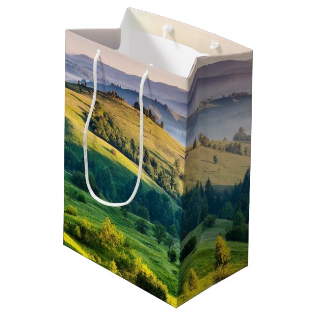 Rolling Hills Scenic Nature Photo Medium Gift Bag (Back Angled)