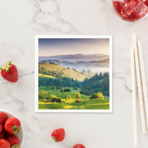 Rolling Hills Scenic Nature Photo Napkin