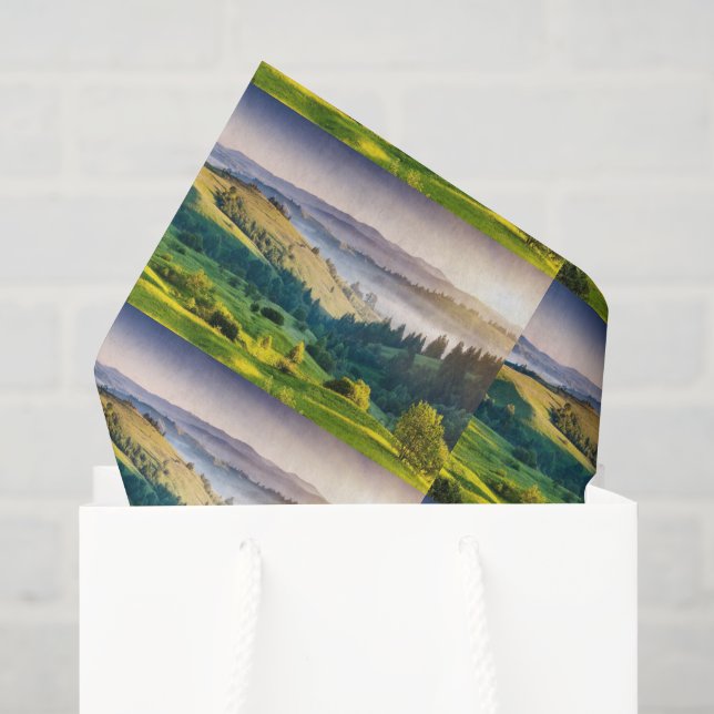 Rolling Hills Scenic Nature Photo Pattern Tissue Paper (Gift Bag)