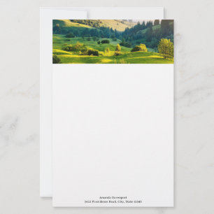 Rolling Hills Scenic Nature Photo Stationery