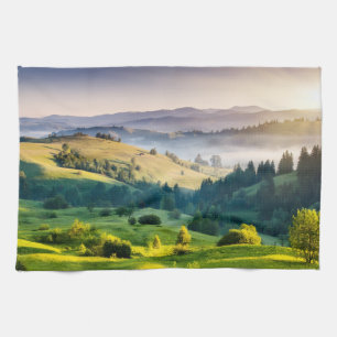 Rolling Hills Scenic Nature Photo Tea Towel
