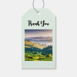 Rolling Hills Scenic Nature Photo Thank You Gift Tags
