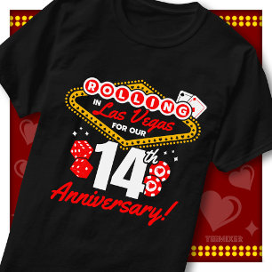 Rolling In Las Vegas 14th Anniversary Couples Trip T-Shirt
