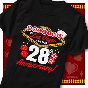 Rolling In Las Vegas 28th Anniversary Couples Trip T-Shirt