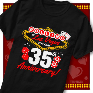 Rolling In Las Vegas 35th Anniversary Couples Trip T-Shirt