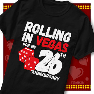 Rolling In Vegas 26th Anniversary Funny Couple T-Shirt