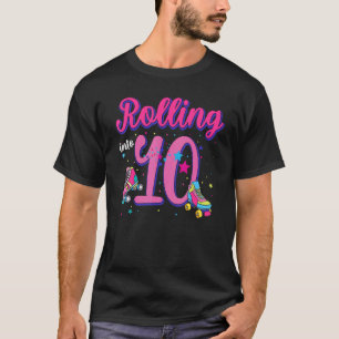 Rolling Into 10 Birthday  Girl Boy Roller Skate Bd T-Shirt
