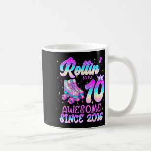 Rolling into 10 year old 10th birthday girl roller coffee mug