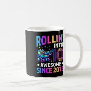 Rolling Into 10 Years Old Skates 10th Birthday Gif Coffee Mug