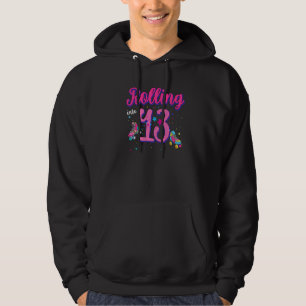 Rolling Into 13 Birthday Girl Boy Roller Skate Bd Hoodie