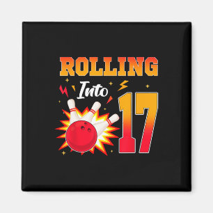 Rolling Into 17 Bowling Birthday Party 17 Year Old Magnet