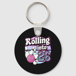 Rolling Into 26 Bowling 26th Birthday 1 Key Ring