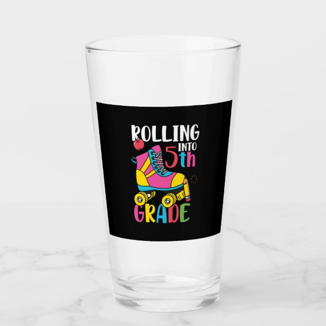 Rolling Into 5th Grade Glass (Front)