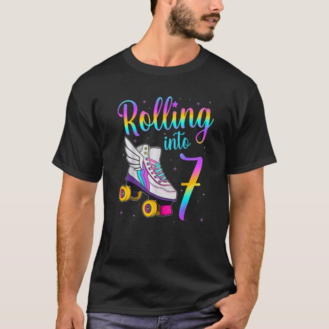 Rolling Into 7 years Lets Roll I'm Turning 7 Rolle T-Shirt (Front)
