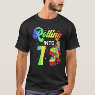 Rolling Into 7 Years Old 7th Birthday Roller Skate T-Shirt