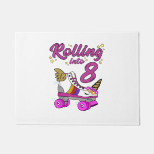 Rolling into 8th Birthday Shirt Unicorn Roller Ska Doormat