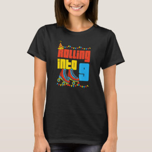 Rolling Into 9 Roller Skate 9th Birthday Party Sup T-Shirt
