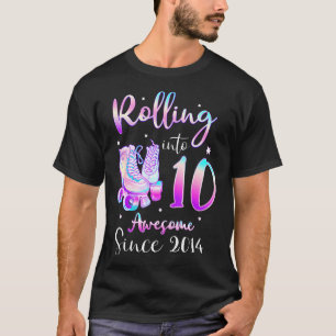 Rolling Into Awesome Since 2014 Bday Roller Skate  T-Shirt