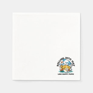 Rolling Into May Like Happy Pups – Cute Spring Dog Napkin